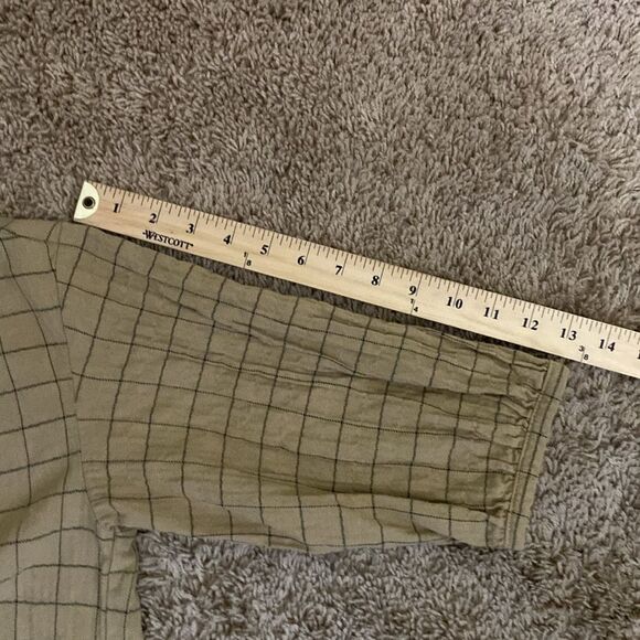 Oddly Boho Mixed Media Cotton Tunic with Crochet Detail in Brown size M - Picture 10 of 10